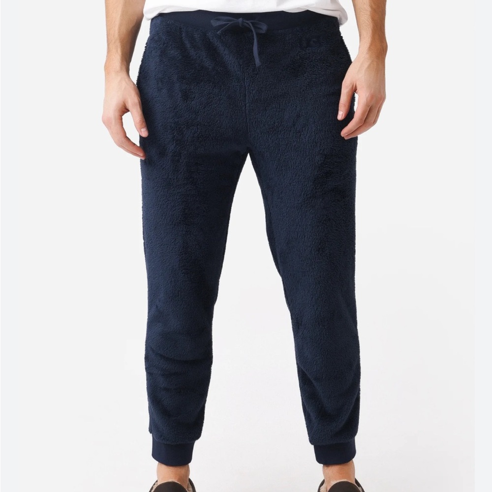 UGG Men's Lionel Sherpa Fleece Joggers Sz M Twilight/Navy